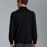 Рубашка поло мужская с длинным рукавом Terrazzo, черная, размер S/M