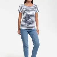 Футболка женская Grand Granat New, белая с синим, размер XS Футболка женская Grand Granat New, белая с синим, размер XS