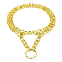 Ошейник - полуудавка металлический двухрядный, 50 см, толщина проволоки 2,5 мм, золотистый Ошейник - полуудавка металлический двухрядный, 50 см, толщина проволоки 2,5 мм, золотистый