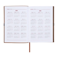 Ежедневник датированный 2025 года, А5, 176 листов ESCALADA, мягкая обложка из искусственной кожи, блинтовое тиснение, ляссе, блок 70 г/м2, бежевый