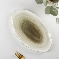 Блюдо фарфоровое Доляна &laquo;Млечный путь&raquo;, 29,5&times;17,5 см, цвет серый