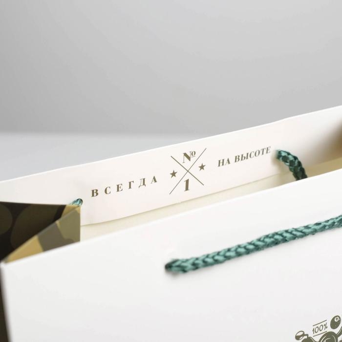 Пакет подарочный ламинированный вертикальный, упаковка, &laquo;23 февраля&raquo;, ML 23 х 27 х 11,5 см