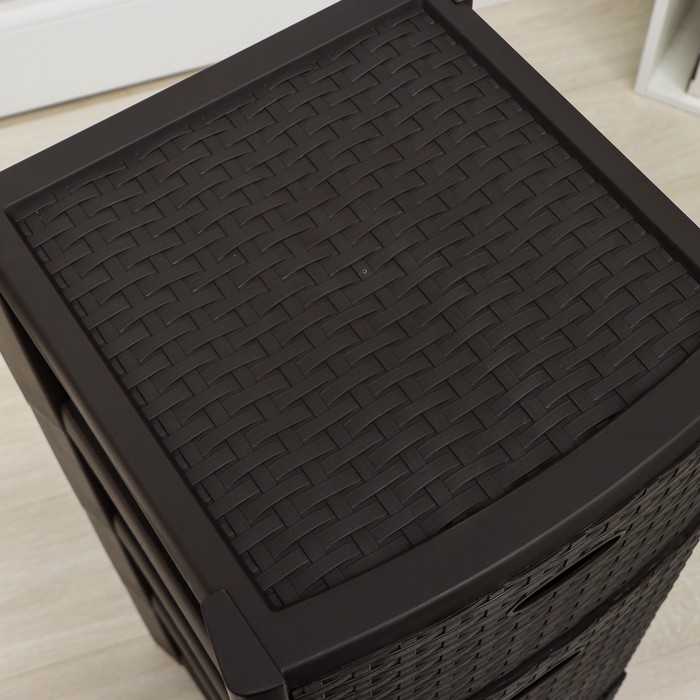 Комод 4-х секционный &laquo;Стиль ротанг&raquo;, цвет коричневый