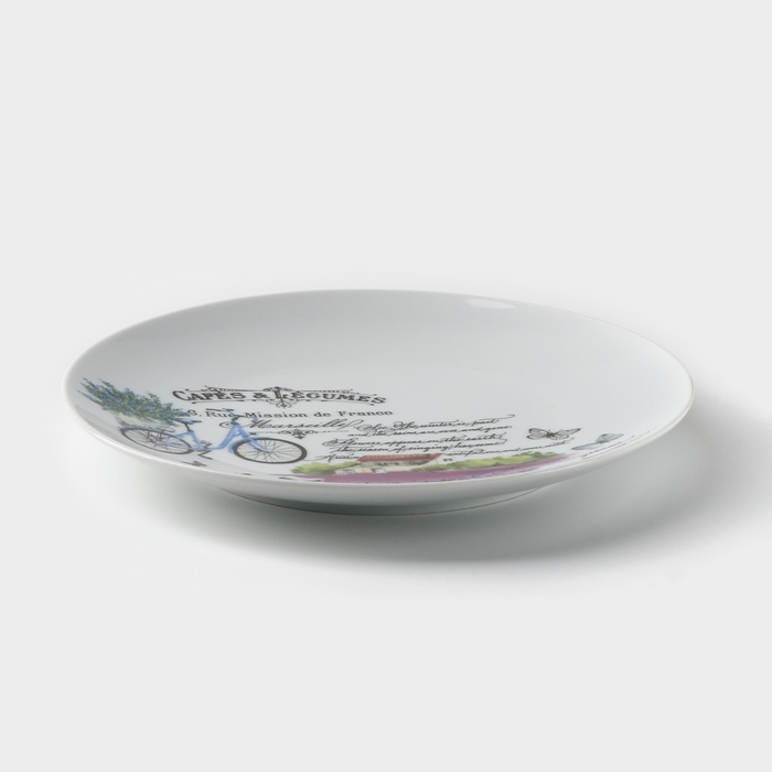 Тарелка фарфоровая &laquo;Прованс&raquo;, d=24 см, рисунок микс, цвет белый