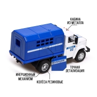 Грузовик металлический «ЗИЛ «Полиция», инерция, масштаб 1:43, подвижные детали кузова Грузовик металлический «ЗИЛ «Полиция», инерция, масштаб 1:43, подвижные детали кузова