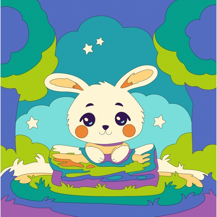 Картина по номерам &laquo;Зайчик в лесу&raquo;, 20 &times; 20, на холсте, с подрамником