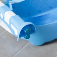 Детская накладка - сиденье на унитаз со ступенькой &laquo;Панда&raquo;, с ручками, цвет голубой