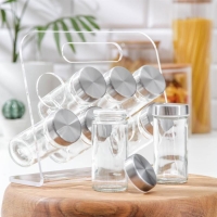 Набор для специй на подставке &laquo;Хай-тек&raquo;, 16&times;16&times;16 см, ёмкость, 90 мл, 4&times;9,5 см, 8 шт