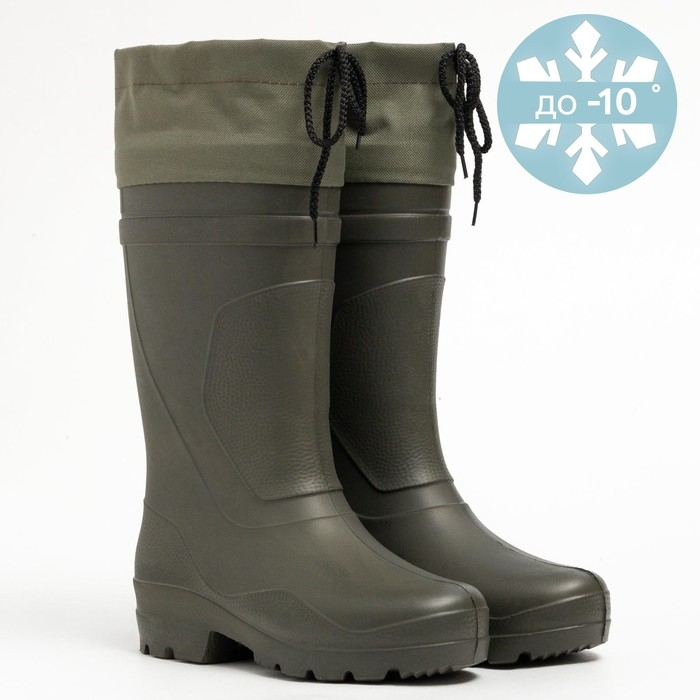 Сапоги мужские с утеплителем, цвет оливковый, размер 42