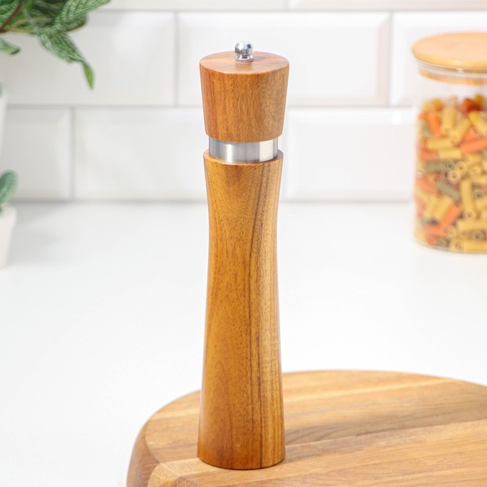 Мельница для специй Magistro Wooden, 5,5&times;26,5 см, керамический механизм, цвет коричневый