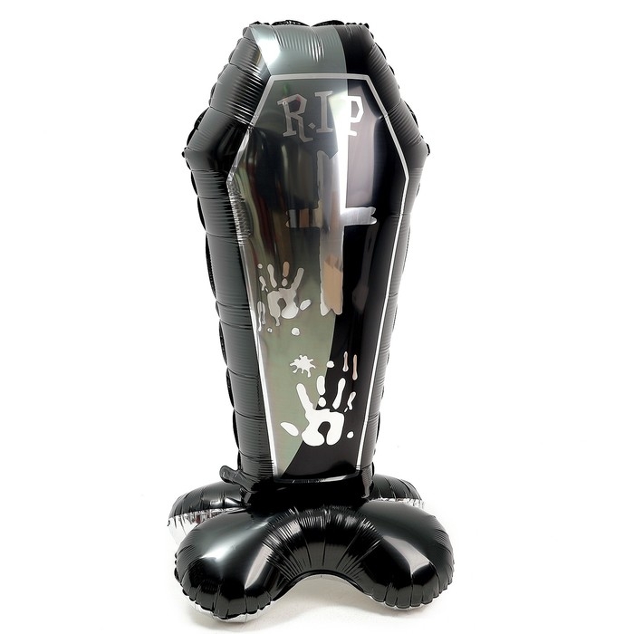 Шар фольгированный 58" &laquo;Чёрный гроб&raquo;, на подставке, под воздух