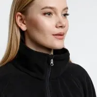 Куртка флисовая унисекс Fliska, черная, размер M/L