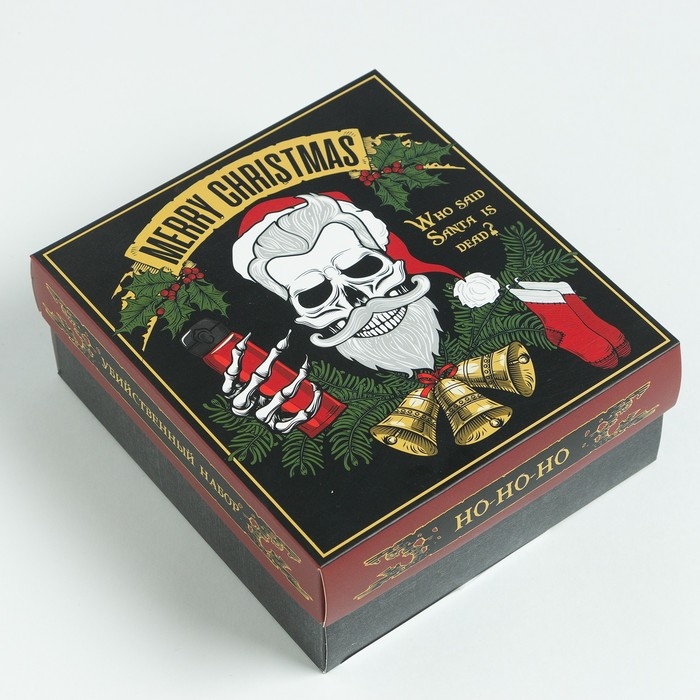 Новогодний подарочный набор термос и носки KAFTAN Skull, р. 41-44 (27-29 см)