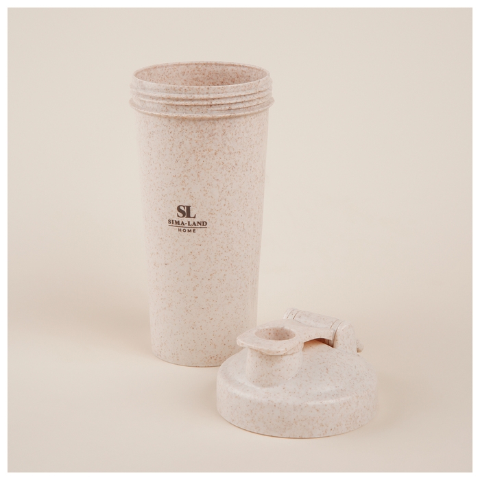 Стакан-шейкер для воды и коктейлей Sima-Land Home, 600 мл, цвет бежевый