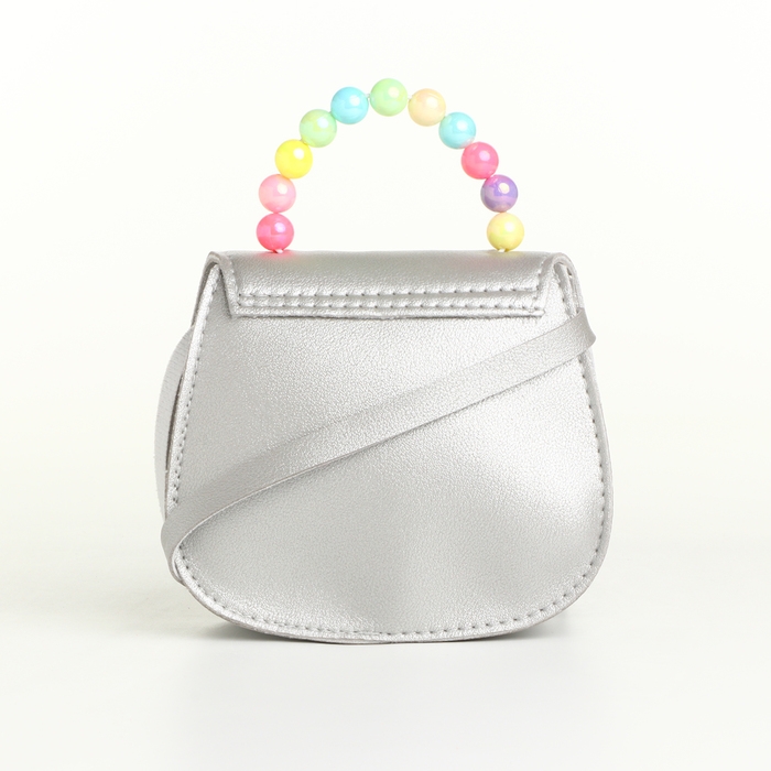 Сумка детская для девочки на клапане «Выбражулька», цвет серебряный Сумка детская для девочки на клапане «Выбражулька», цвет серебряный