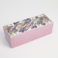 Кондитерская упаковка, коробка для кекса с окном, &laquo;Ягодная&raquo;, 26 х 10 х 8 см