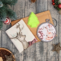 Новый год. Набор подарочный Этель "Тепло внутри": кух.полотенце 40х73см, прихватка 17х17см; хлопок 100%