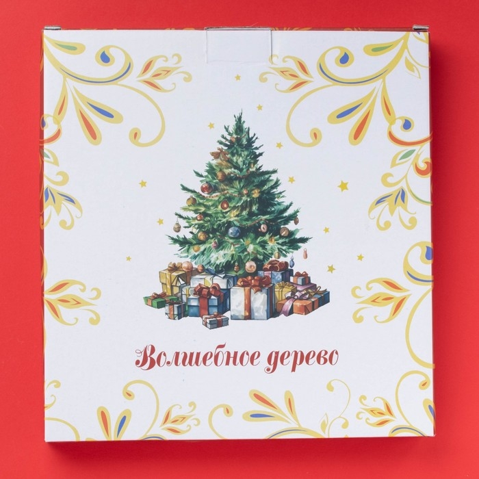 Менажница новогодняя Доляна &laquo;Волшебное дерево&raquo;, 5 ячеек, 25,5&times;3,1 см, керамика, цвет белый