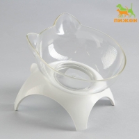 Миска прозрачная на белой подставке 10 х 12 х 13,5 см Миска прозрачная на белой подставке 10 х 12 х 13,5 см