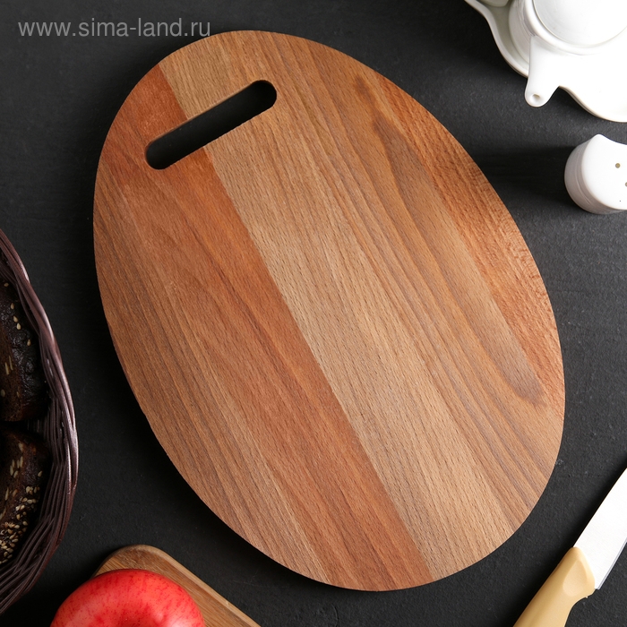 Доскa рaзделочнaя Премиум &laquo;Овaл&raquo;, 31,5&times;22&times;1,5 см, бук