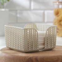 Салфетница «Вязание», цвет белый ротанг Салфетница «Вязание», цвет белый ротанг