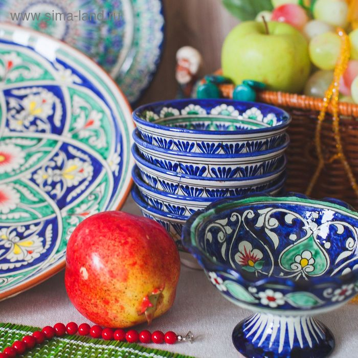 Ляган Риштанская Керамика Ляган Риштанская Керамика "Узоры", 31 см, синий