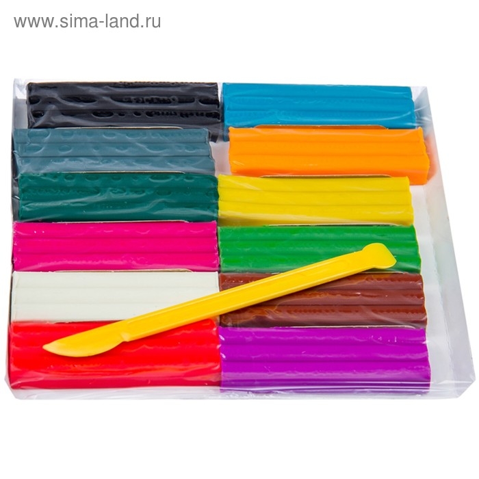 Пластилин Мульти-Пульти Пластилин Мульти-Пульти "Енот в лесу" со стеком, 12 цветов, 180 г