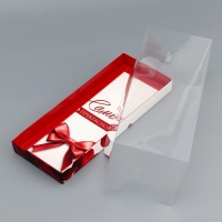 Коробка с прозрачной крышкой под рулет, "Самой прекрасной", 30 х 12 х 12 см. Кондитерская упаковка Коробка с прозрачной крышкой под рулет, "Самой прекрасной", 30 х 12 х 12 см. Кондитерская упаковка