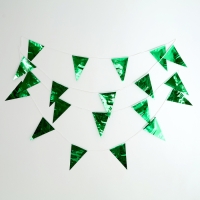 Гирлянда «Флажки», 20 флажков, 10 метров, цвет зелёный Гирлянда «Флажки», 20 флажков, 10 метров, цвет зелёный