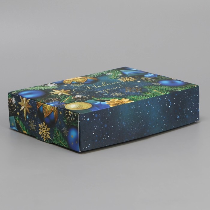 Коробка подарочная новогодняя складная &laquo;Новогодние игрушки&raquo;, 21 х 15 х 5 см, Новый год