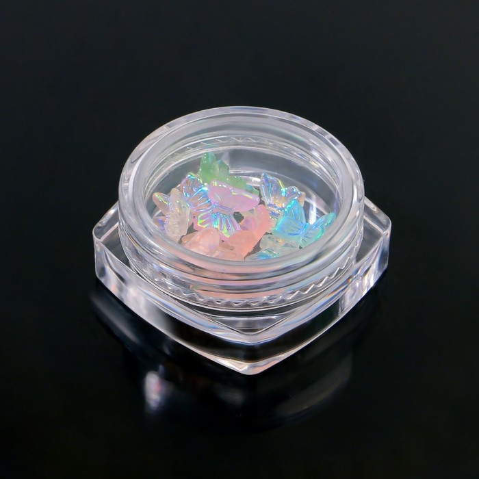 Фигурки для дизайна ногтей &laquo;Бабочки&raquo;, объёмные, цвет разноцветный/полупрозрачный