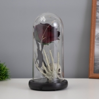 Светильник колба «Череп с розой» 1,5Вт, LED, 3xAAA, черный USB 11х11х21см Светильник колба «Череп с розой» 1,5Вт, LED, 3xAAA, черный USB 11х11х21см