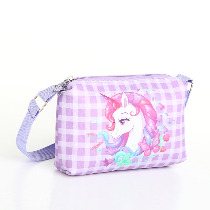 Сумка детская для девочки на молнии, цвет сиреневый Сумка детская для девочки на молнии, цвет сиреневый