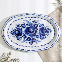 Поднос &laquo;Силуэт&raquo;, 33,5х22х2 см, гжель