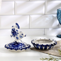 Икорница &laquo;Рыбка&raquo;, гжель