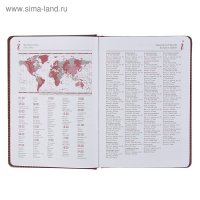 Ежедневник недатированный А5+, 136 листов Sidney Nebraska, твёрдая обложка, искусственная кожа, золотой срез, бордовый