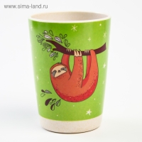 Набор бамбуковой посуды &laquo;Ленивец&raquo;, 5 предметов: тарелка, миска, стакан, вилка, ложка