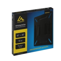 Кронштейн LuazON KrON-66, для ТВ, фиксированный, 10-32", 10 мм от стены, чёрный Кронштейн LuazON KrON-66, для ТВ, фиксированный, 10-32", 10 мм от стены, чёрный