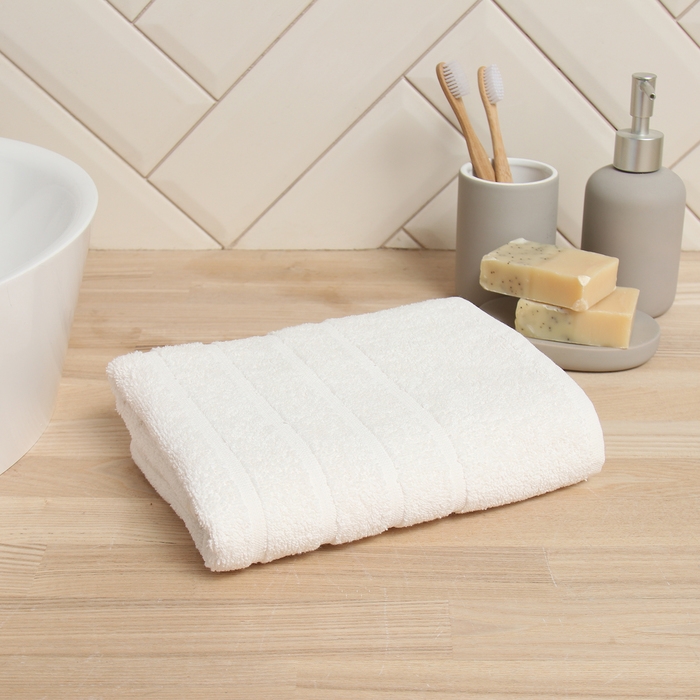 Полотенце для ног LoveLife Полотенце для ног LoveLife "Lines" 50*90 см, цв. белый, 100% хлопок, 400 гр/м2