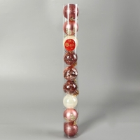 Набор шаров пластик d-6 см, 9 шт "Мелодия" диско волны шишки, белый розовый Набор шаров пластик d-6 см, 9 шт "Мелодия" диско волны шишки, белый розовый