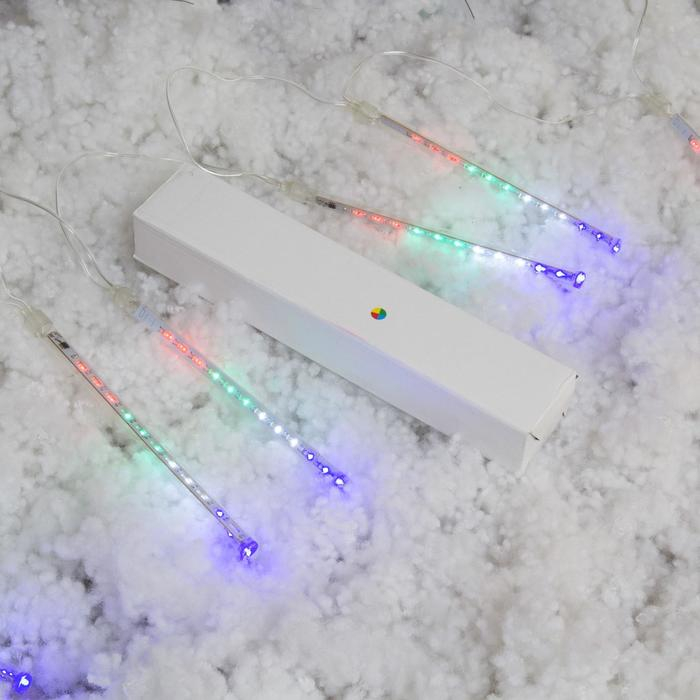 Гирлянда &laquo;Сосульки&raquo; 2.4 &times; 0.2 м, IP44, прозрачная нить, 96 LED, свечение мульти с эффектом стекания, 12 В