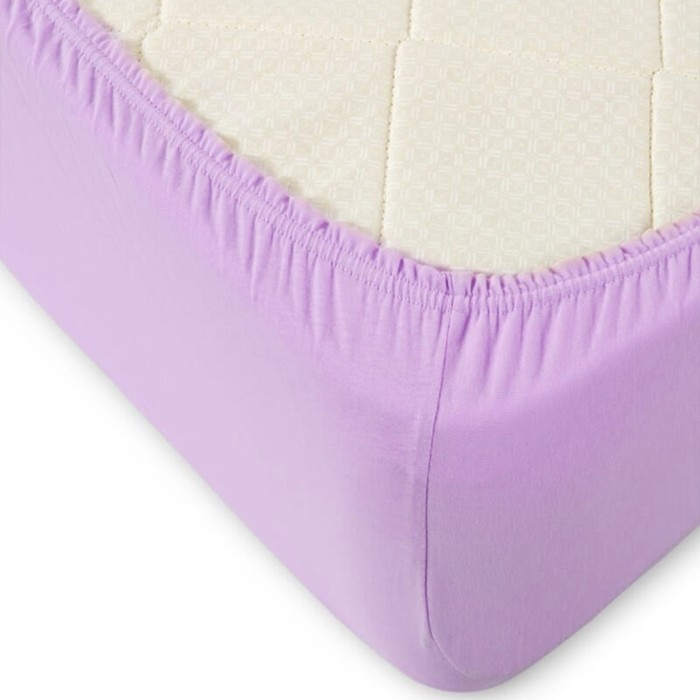 Простыня на резинке &laquo;Купу-купу&raquo;, 120х200х20 см, сиреневый, трикотаж