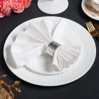 Набор салфеток с декорат. кольцами "White pleasure" 40х40 см - 4 шт, 100% хл, саржа 190гр/м2 Набор салфеток с декорат. кольцами "White pleasure" 40х40 см - 4 шт, 100% хл, саржа 190гр/м2