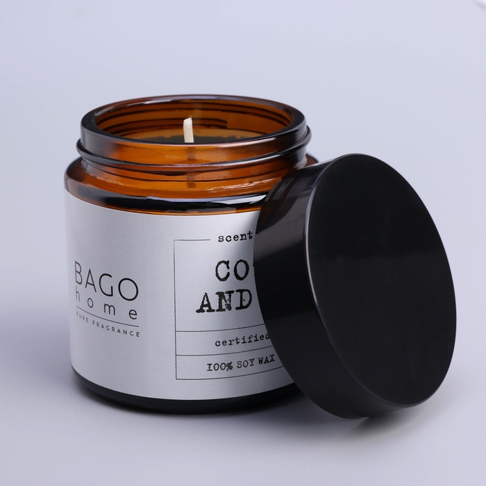 Свеча ароматическая в банке Свеча ароматическая в банке "Хлопок и лилия", совый воск, 88 г