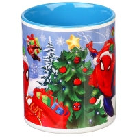 Кружка керамическая "С Новым годом!" 320 мл, Человек паук