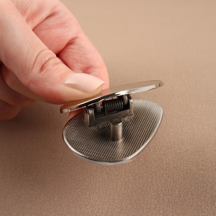 Застёжка для сумки, 4,8 &times; 3,5 см, цвет жемчужный серебряный