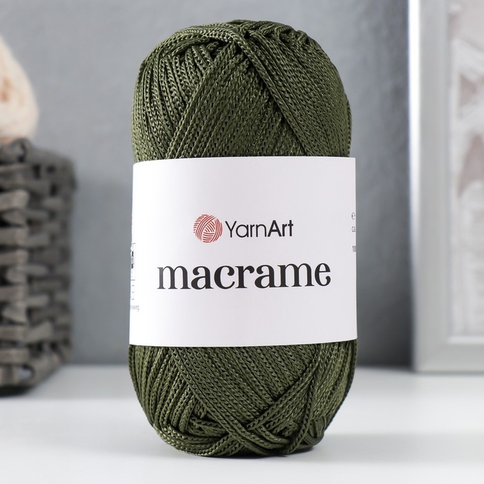 Пряжа "Macrame Макраме" 100% полиэстер 130м/90гр (164 болотный)