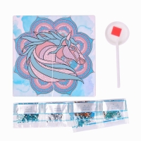 Алмазная мозаика с частичным заполнением на картонной основе &laquo;Лошадь&raquo;, 20 х 20 см