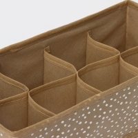 Органайзер для хранения белья Доляна Points, 8 ячеек, 28×14×10 см, цвет бежевый Органайзер для хранения белья Доляна Points, 8 ячеек, 28×14×10 см, цвет бежевый
