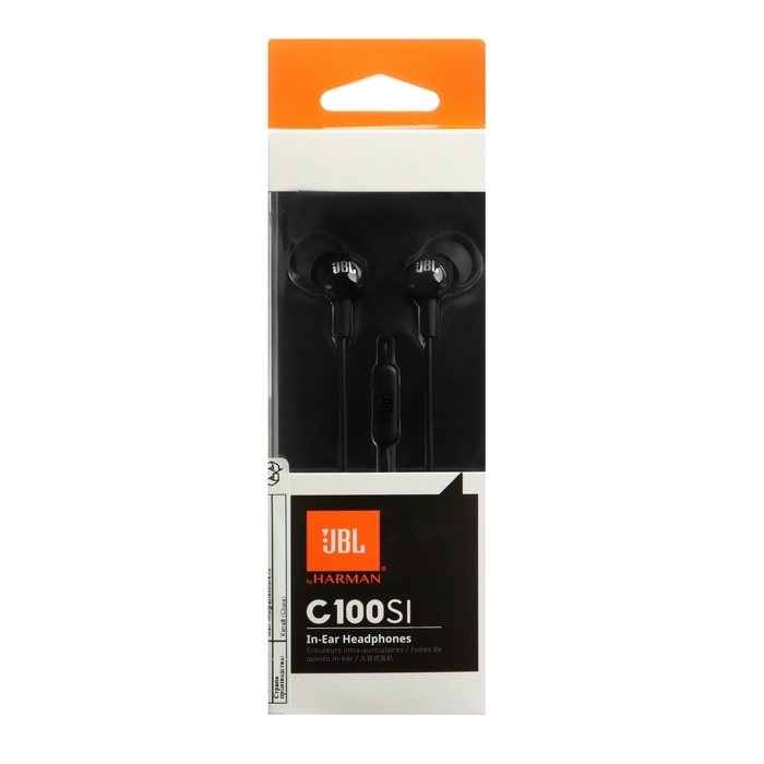 Наушники JBL С100SI, вакуумные, микрофон, 100дБ, 16 Ом, 3.5 мм, 1.2 м, черные Наушники JBL С100SI, вакуумные, микрофон, 100дБ, 16 Ом, 3.5 мм, 1.2 м, черные